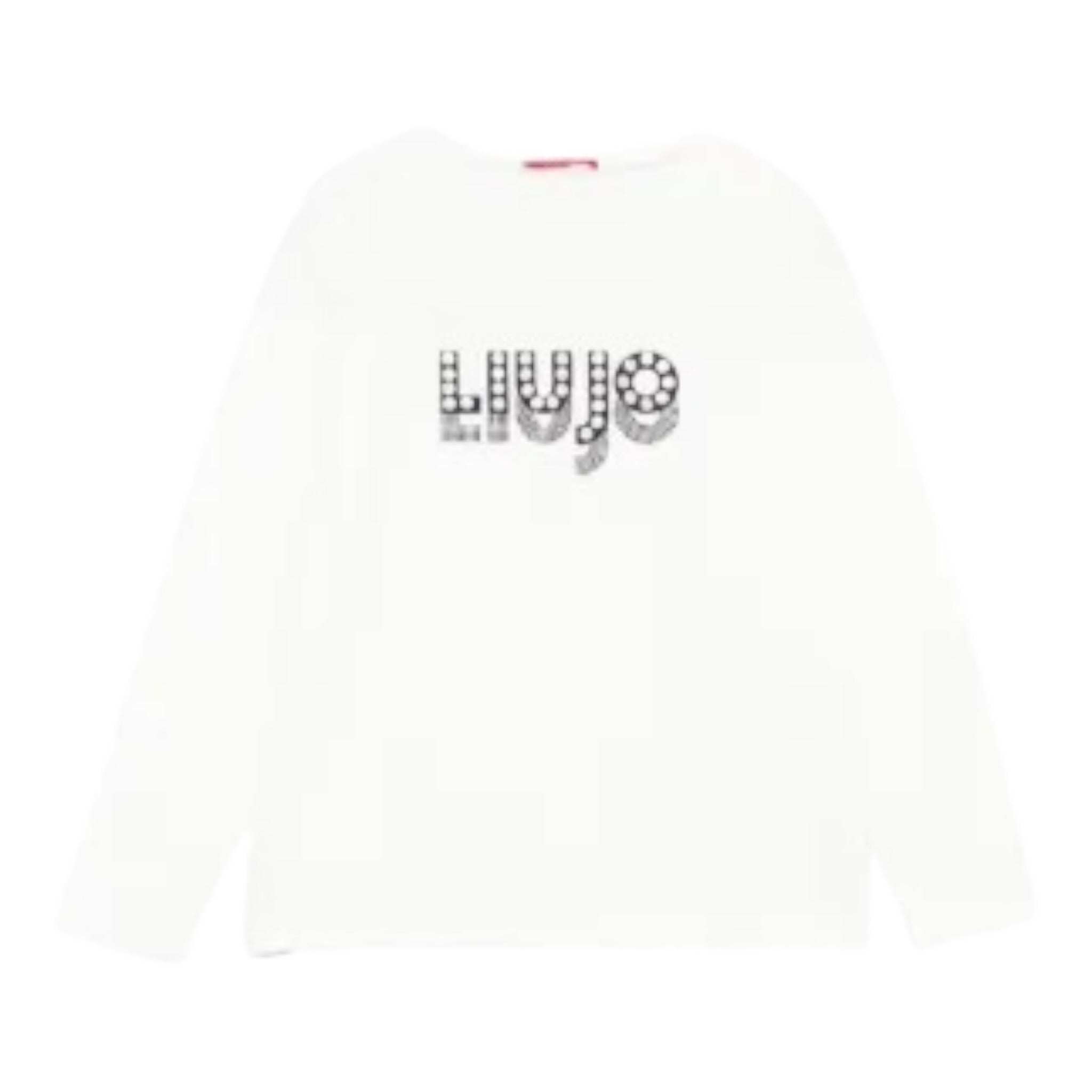 Liu Jo Shirt Girocollo tinta unita con Stampa Bianco per Bambina GF5008X BIANCO LIU JO 
