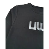 Liu Jo Shirt Girocollo tinta unita con Brillantini Nero per Bambina GF5011 NERO LIU JO 
