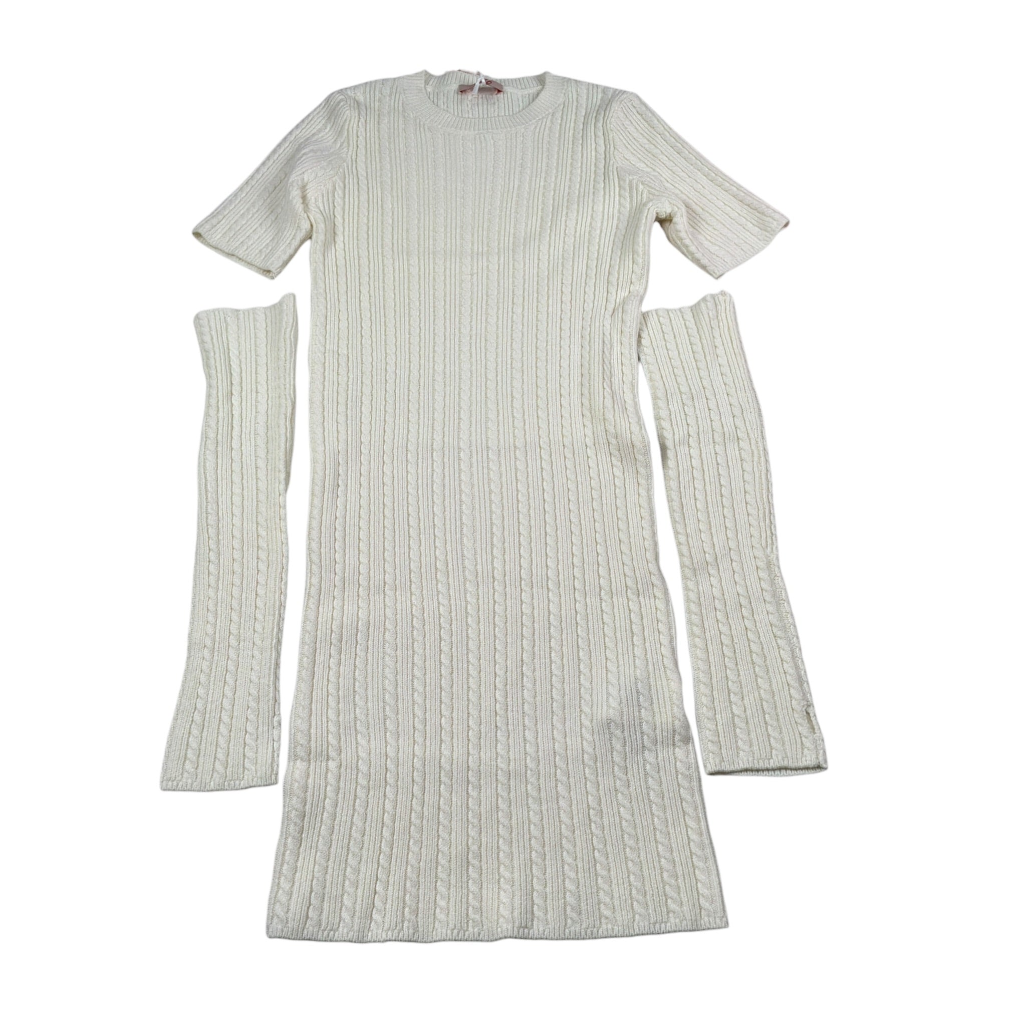 Liu Jo Abito Mezza Manica tinta unita con Manicotti Panna per Bambina GF5028X PANNA LIU JO 