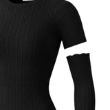 Liu Jo Abito Mezza Manica tinta unita con Manicotti Nero per Bambina GF5028XX NERO LIU JO 
