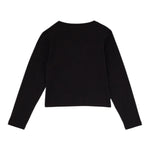 Liu Jo Shirt Girocollo tinta unita con Brillantini Nero per Bambina GF5035 NERO LIU JO 
