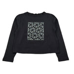 Liu Jo Shirt Girocollo tinta unita con Brillantini Nero per Bambina GF5035X NERO LIU JO 