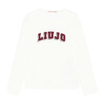 Liu Jo Shirt Girocollo tinta unita con Logo Bianco per Bambina GF5043XX BIANCO LIU JO 