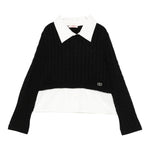 Liu Jo Maglia tinta unita con Finta Camicia Nero per Bambina GF5061 NERO LIU JO 
