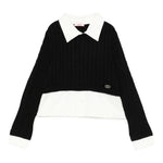 Liu Jo Maglia tinta unita con Finta Camicia Nero per Bambina GF5061X NERO LIU JO 
