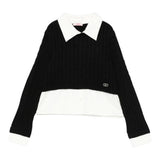 Liu Jo Maglia tinta unita con Finta Camicia Nero per Bambina GF5061X NERO LIU JO 