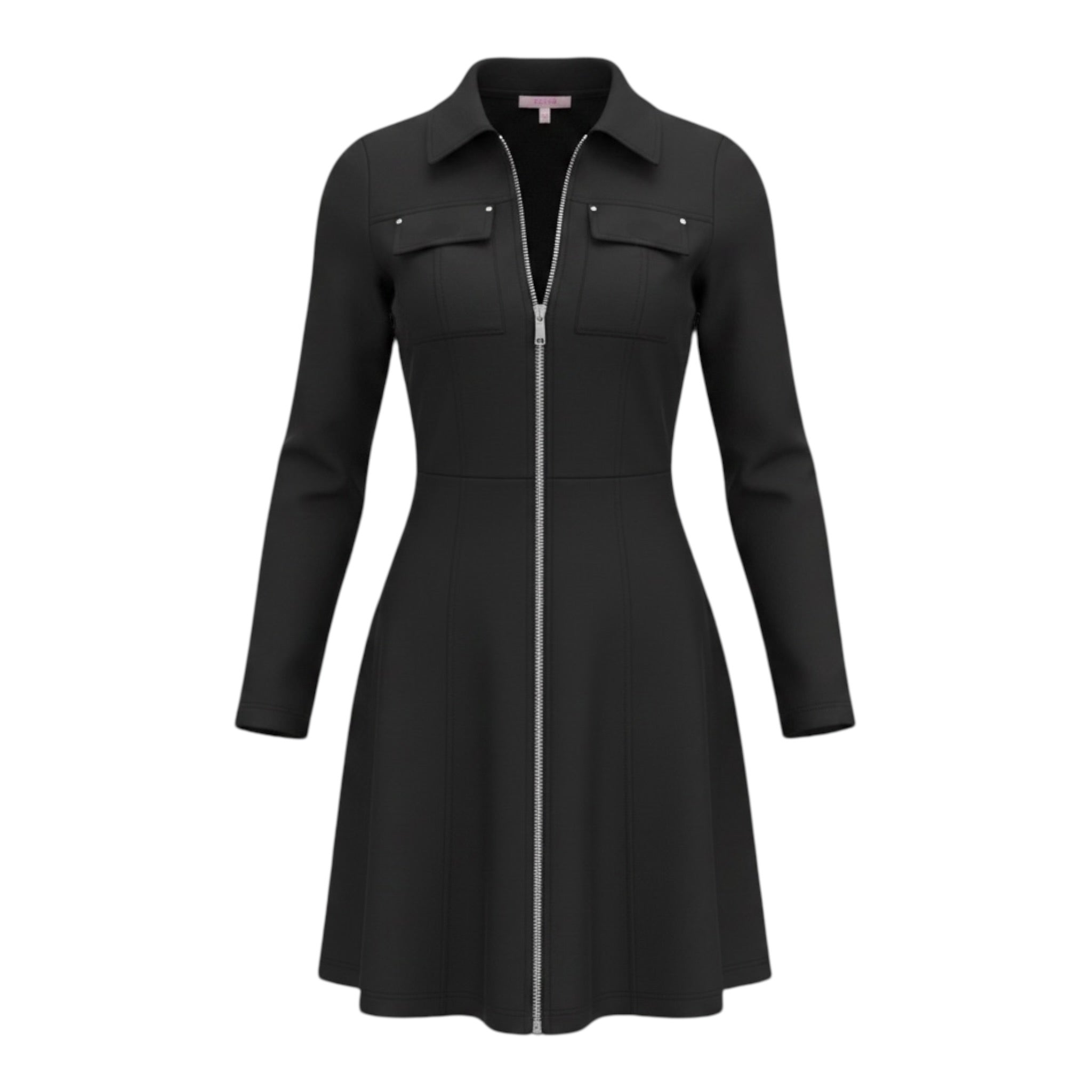 Liu Jo Abito Felpa tinta unita con Zip Nero per Bambina GF5073 NERO LIU JO 