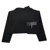 Liu Jo Maglia tinta unita con Cappuccio Nero per Bambina GF5085 NERO LIU JO 