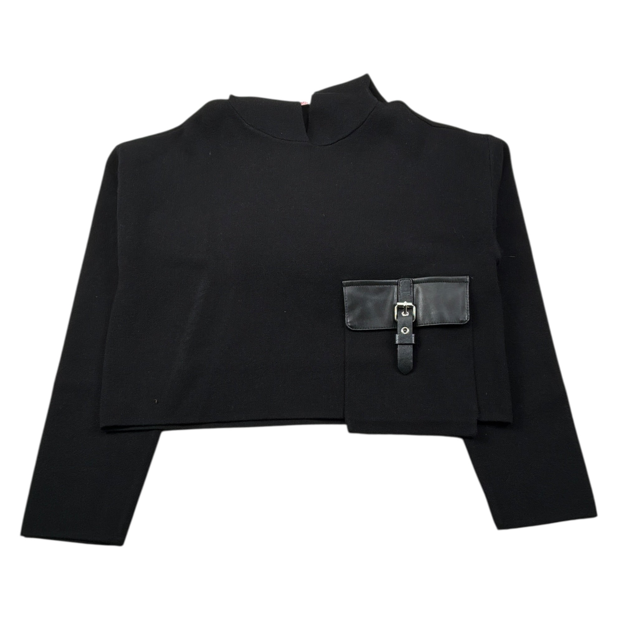 Liu Jo Maglia tinta unita con Cappuccio Nero per Bambina GF5085 NERO LIU JO 