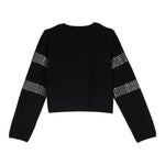 Liu Jo Maglia Girocollo tinta unita con Applicazioni Nero per Bambina GF5088 NERO LIU JO 