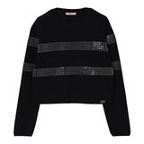 Liu Jo Maglia Girocollo tinta unita con Applicazioni Nero per Bambina GF5088XXXX NERO LIU JO 