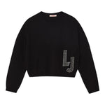 Liu Jo Maglia Girocollo tinta unita con Logo Nero per Bambina GF5089XXX NERO LIU JO 