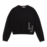 Liu Jo Maglia Girocollo tinta unita con Logo Nero per Bambina GF5089XXX NERO LIU JO 