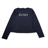 Liu Jo Shirt Girocollo tinta unita con Brillantini Blu per Bambina GF5108 BLU LIU JO 