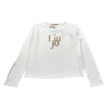 Liu Jo Shirt Girocollo tinta unita con Brillantini Bianco per Bambina GF5108X BIANCO LIU JO 