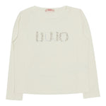 Liu Jo Shirt Girocollo tinta unita con Brillantini Bianco per Bambina GF5108XXX BIANCO LIU JO 