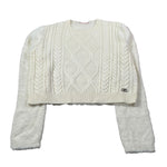 Liu Jo Maglia Girocollo tinta unita con Logo Panna per Bambina GF5114 PANNA LIU JO 