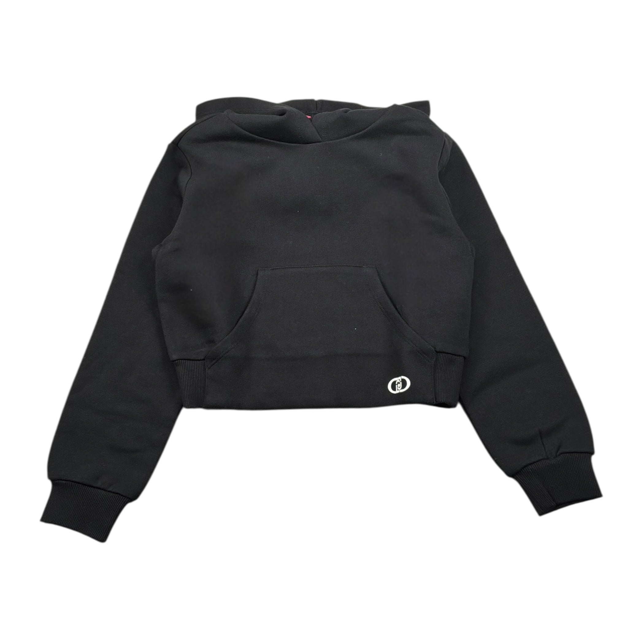 Liu Jo Felpa tinta unita con Cappuccio Nero per Bambina GF5147 NERO LIU JO 