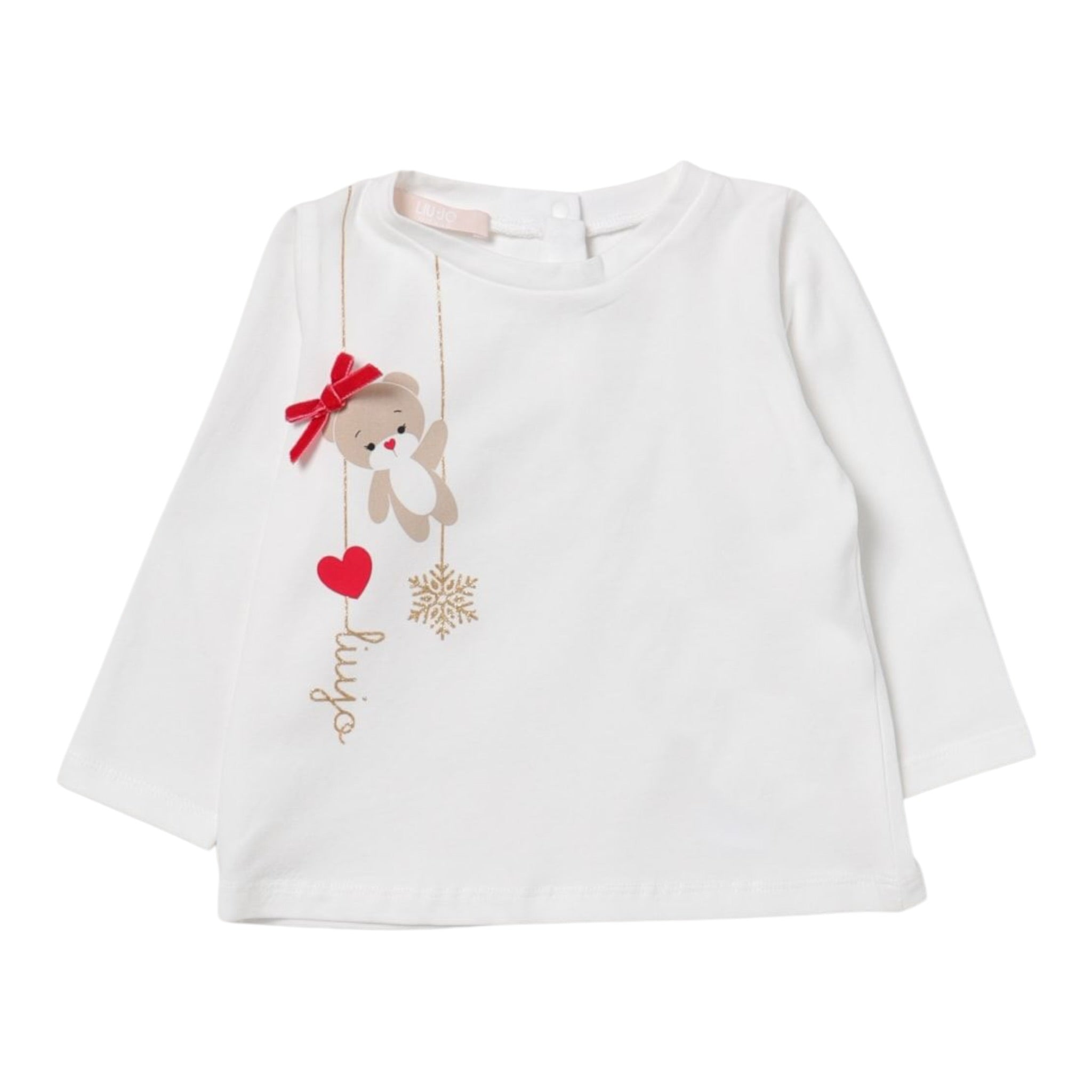 Liu Jo Shirt tinta unita con Stampa Bianco per Neonata HF3035 BIANCO LIU JO 