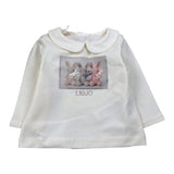 Liu Jo Shirt tinta unita con Stampa E Colletto Panna per Neonata HF4041J0088 PANNA LIU JO 