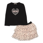 Liu Jo Completo 2 Pezzi Shirt-Gonna Nero per Bambina HF5029J NERO LIU JO 