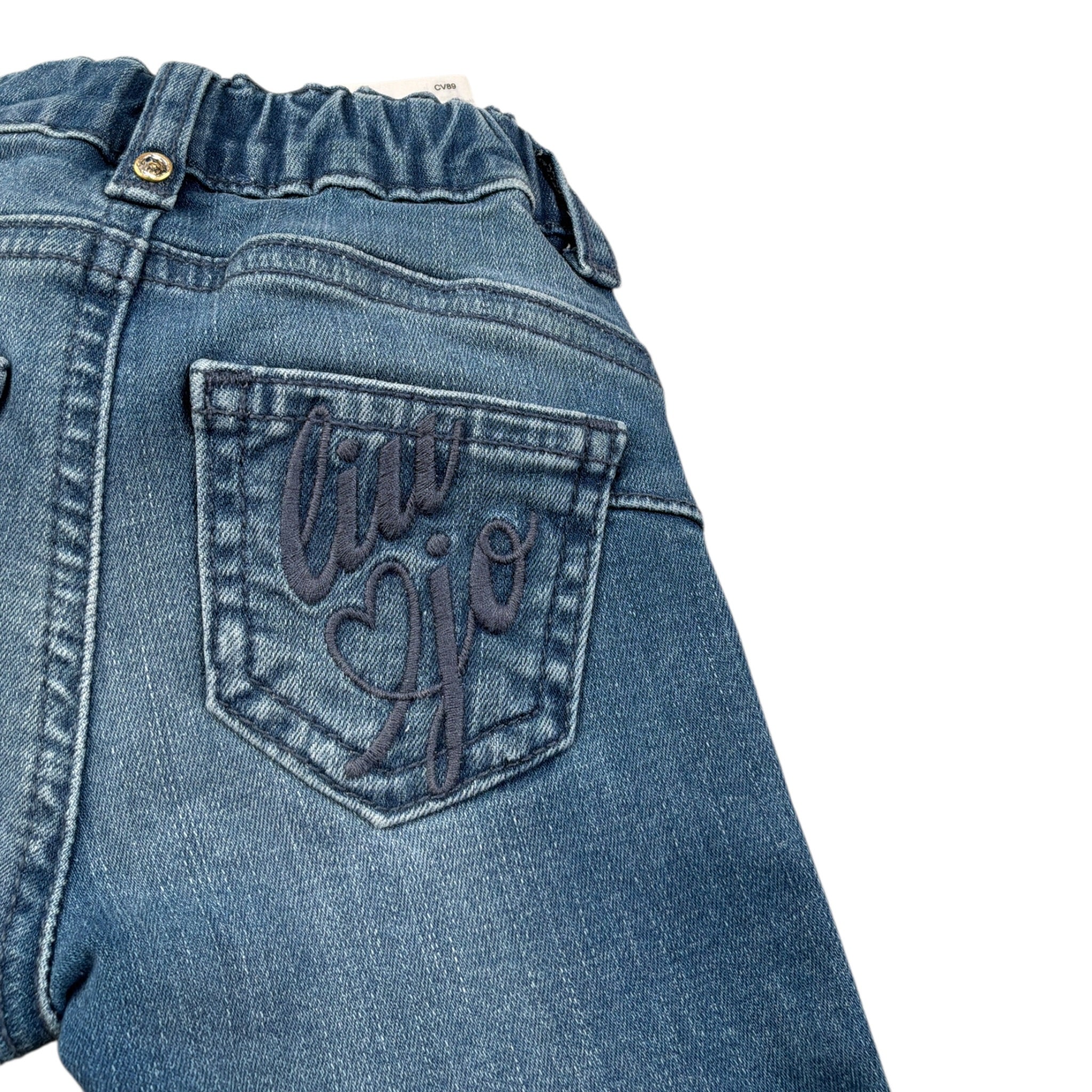 Liu Jo Jeans tinta unita con Elastico In Vita Blu per Neonata HF5031 BLU LIU JO 