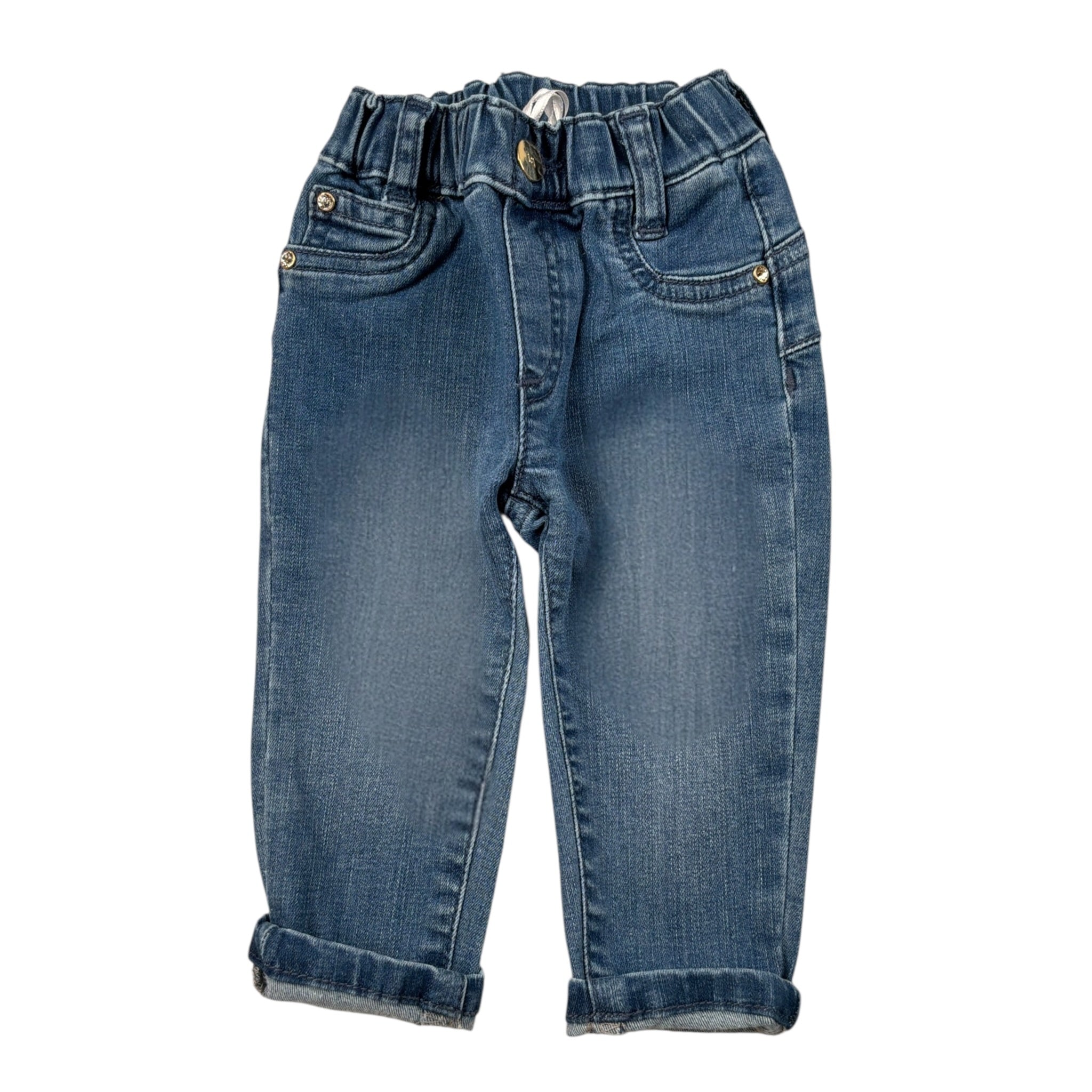 Liu Jo Jeans tinta unita con Elastico In Vita Blu per Neonata HF5031X BLU LIU JO 