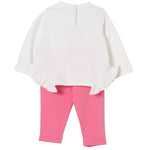 Liu Jo Completo 2Pz Felpa-Leggins Bicolore Bianco/Rosa per Neonata HF5038 BIANCO/ROSA LIU JO 