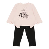 Liu Jo Completo 2Pz Felpa-Leggins Bicolore Rosa/Nero per Neonata HF5038XX ROSA/NERO LIU JO 