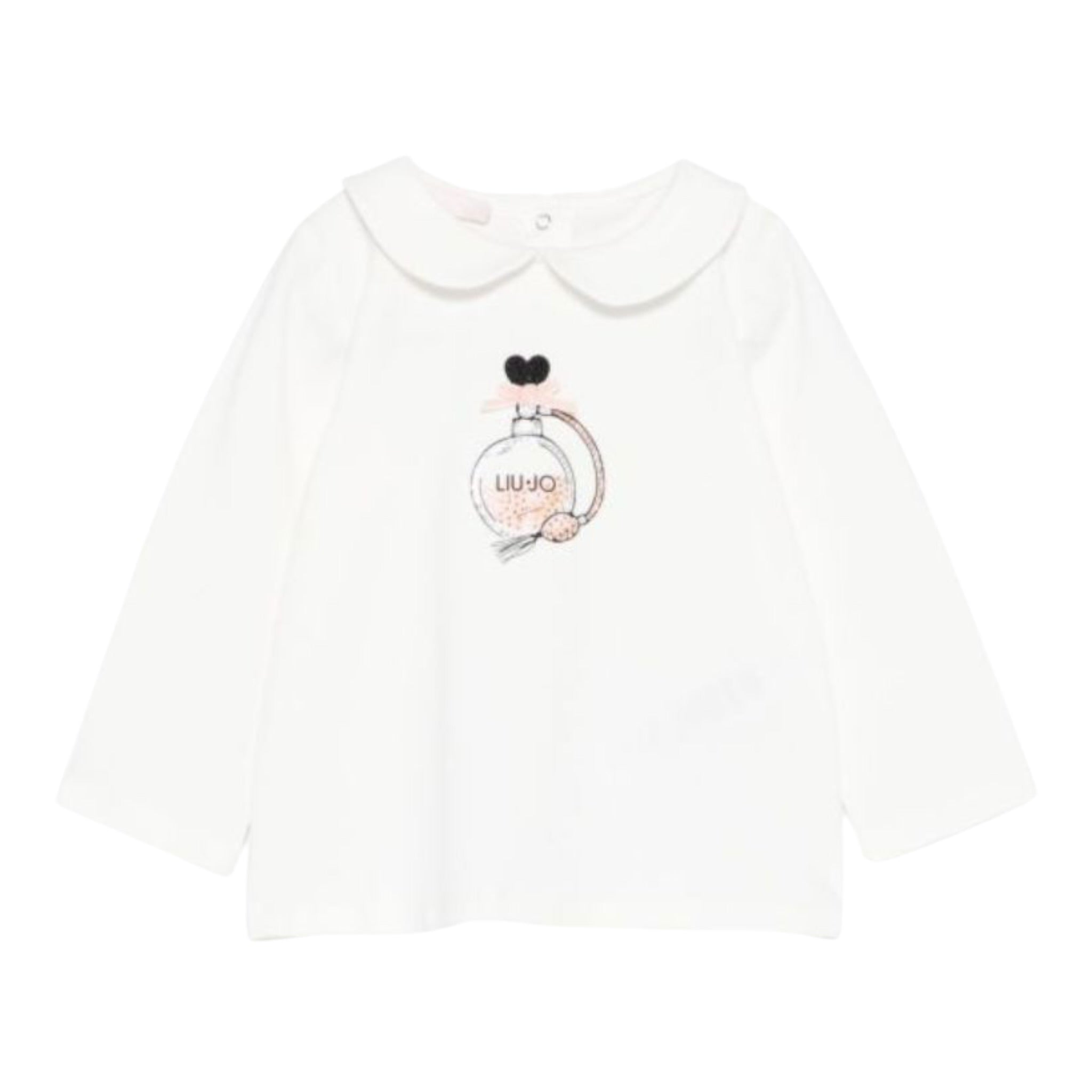 Liu Jo Shirt Girocollo tinta unita con Stampa Panna per Neonata HF5040J PANNA LIU JO 