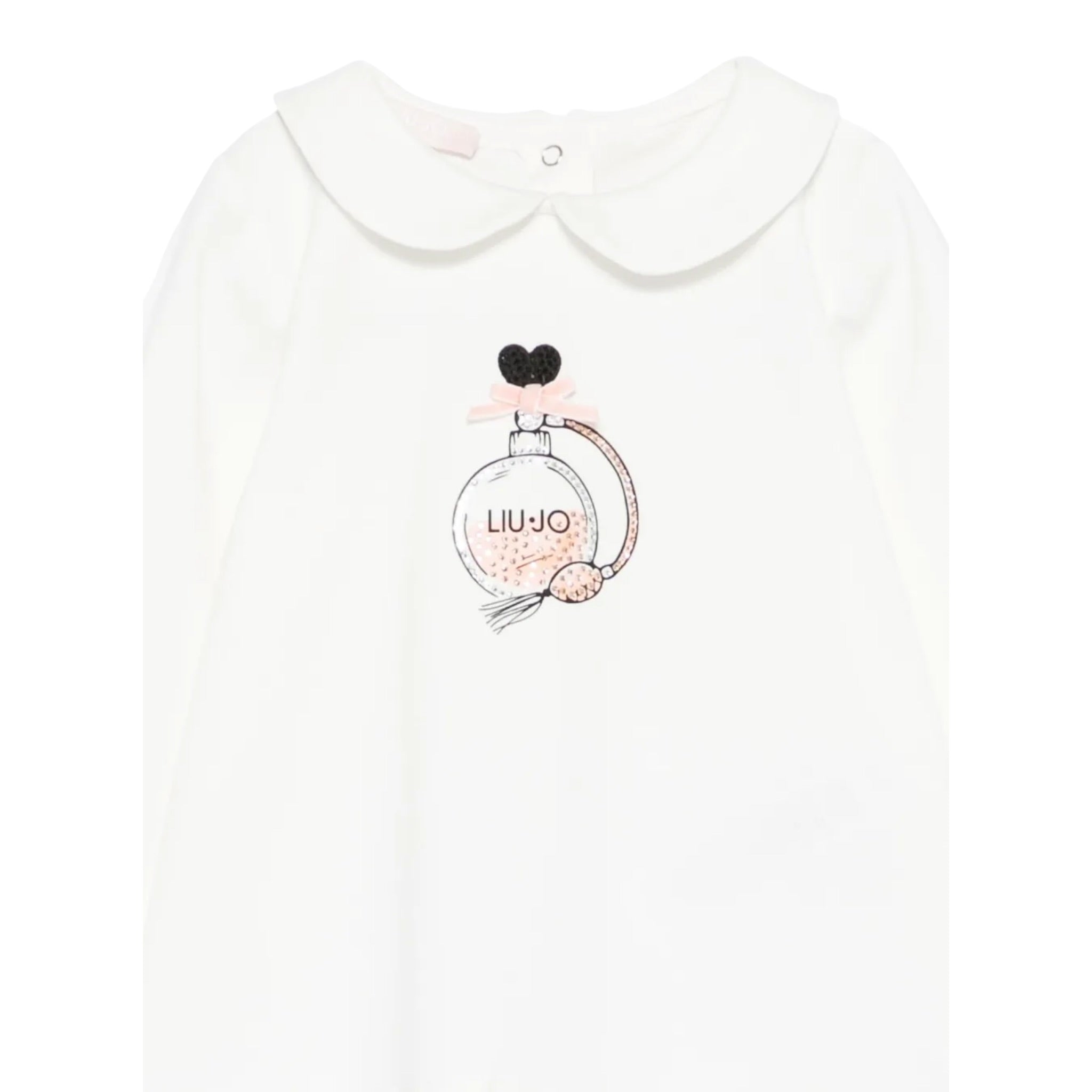 Liu Jo Shirt Girocollo tinta unita con Stampa Panna per Neonata HF5040J PANNA LIU JO 