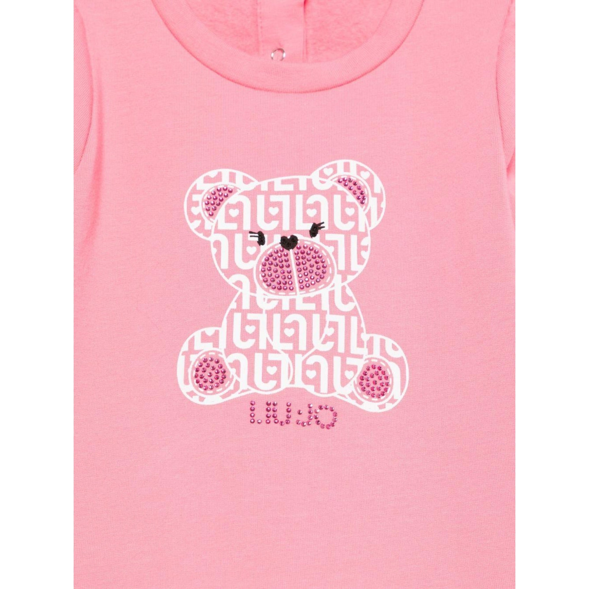 Liu Jo Felpa tinta unita con Stampa Rosa per Neonata HF5049X ROSA LIU JO 