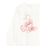 Liu Jo Shirt Girocollo tinta unita con Stampa Panna per Neonata HF5052 PANNA LIU JO 