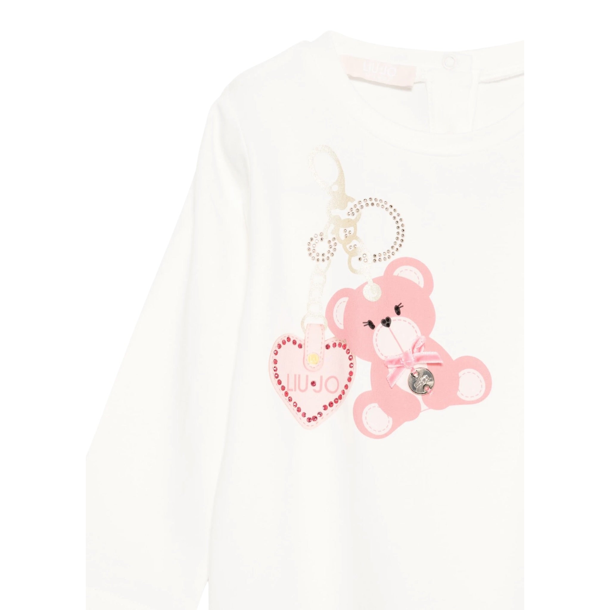 Liu Jo Shirt Girocollo tinta unita con Stampa Panna per Neonata HF5052 PANNA LIU JO 