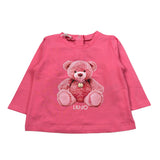 Liu Jo Shirt Girocollo tinta unita con Stampa Rosa per Neonata HF5052X ROSA LIU JO 