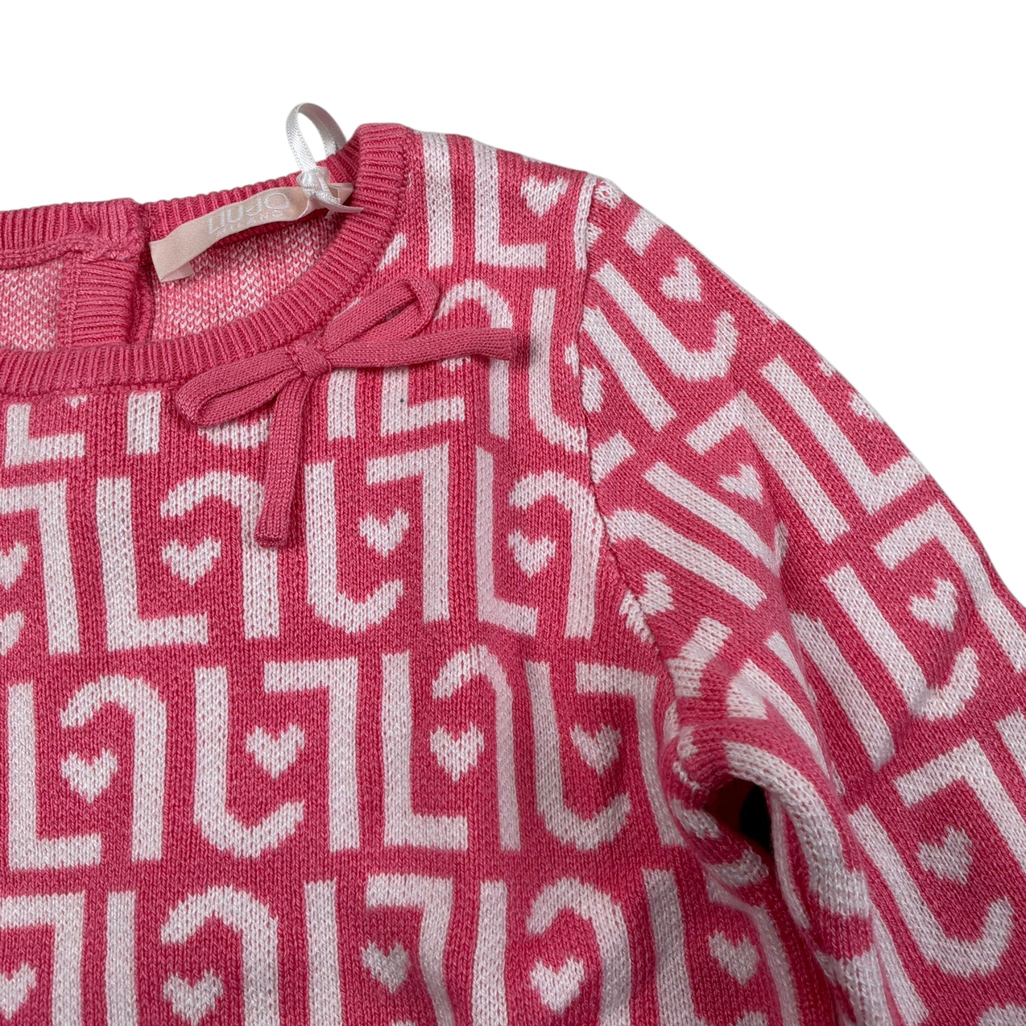 Liu Jo Abito Manica Lunga Stampa Fantasia Rosa per Neonata HF5055 ROSA LIU JO 