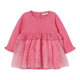 Liu Jo Abito Manica Lunga tinta unita con Tulle Rosa per Neonata HF5059 ROSA LIU JO 
