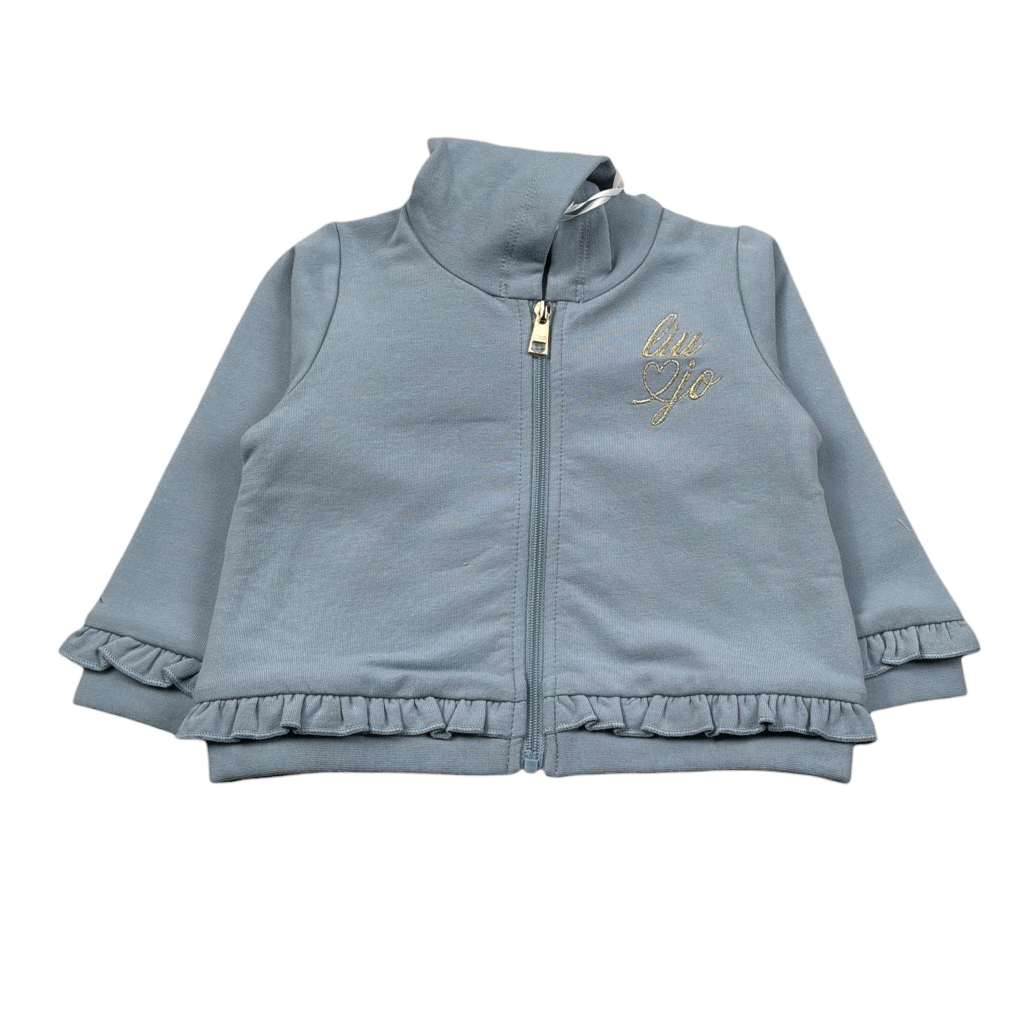 Liu Jo Felpa con Zip E Cappuccio tinta unita Azzurro per Neonata HF5063 AZZURRO LIU JO 
