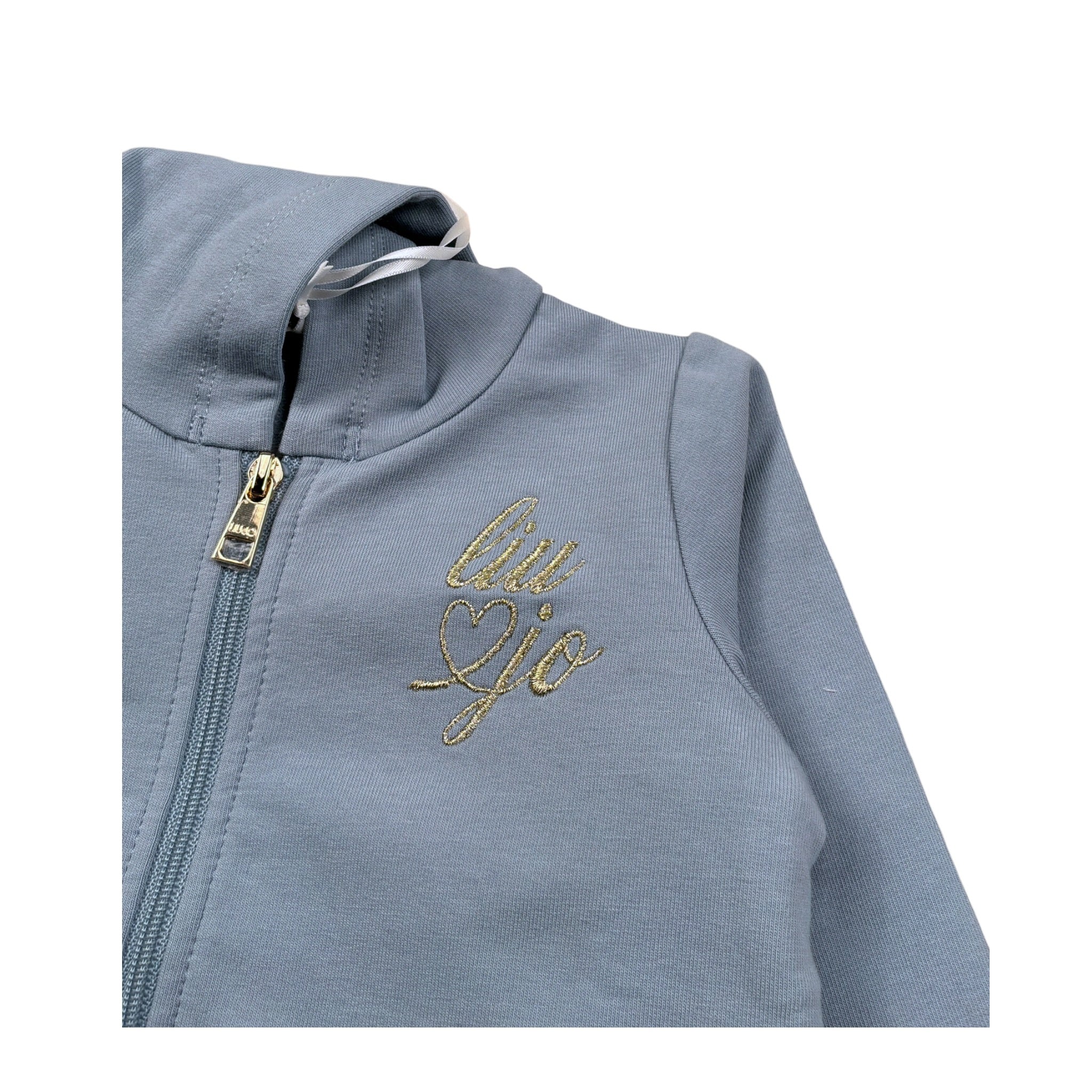 Liu Jo Felpa con Zip E Cappuccio tinta unita Azzurro per Neonata HF5063 AZZURRO LIU JO 
