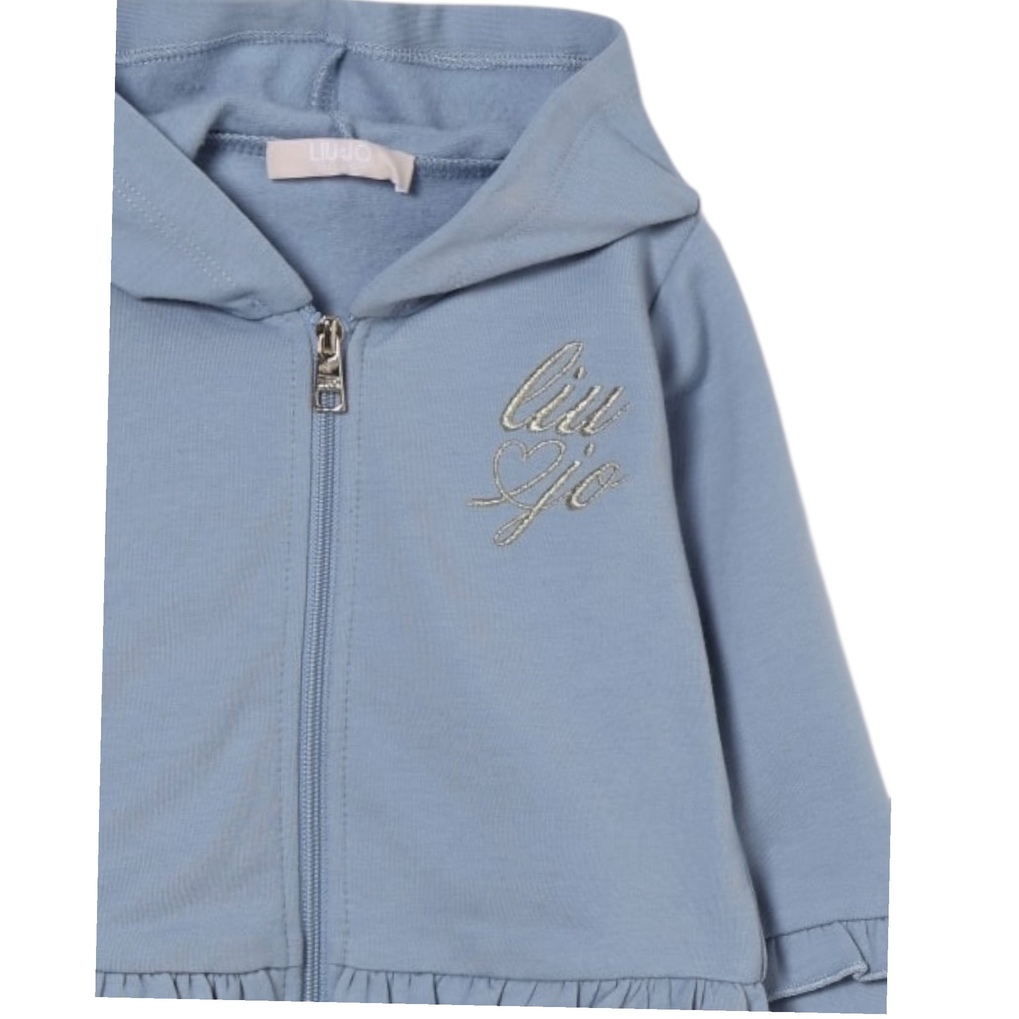 Liu Jo Felpa con Zip E Cappuccio tinta unita Azzurro per Neonata HF5063X AZZURRO LIU JO 