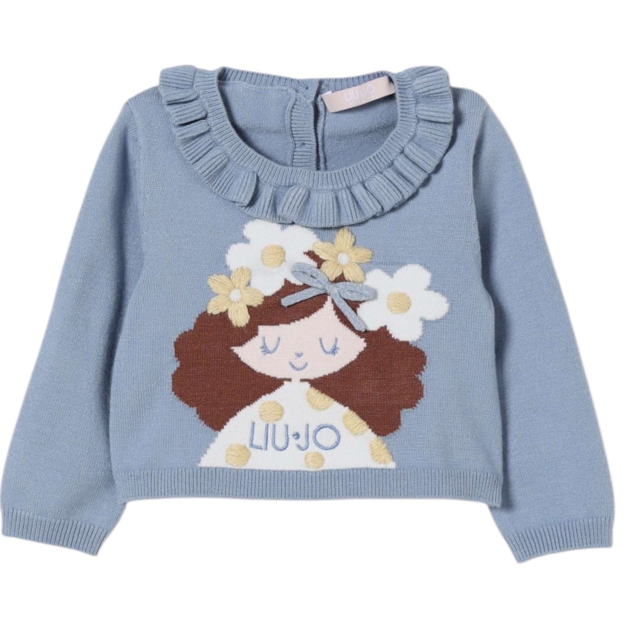 Liu Jo Maglia tinta unita con Ricami Azzurro per Neonata HF5071X AZZURRO LIU JO 