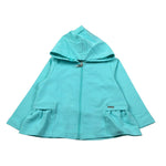 Liu Jo Felpa Xon Zip E Cappuccio tinta unita Verde Acqua per Neonata KA4109N VERDE ACQUA LIU JO 