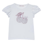Liu Jo T-Shirt tinta unita con Brillantini Bianco per Bambina KA5041 BIANCO LIU JO 