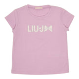 Liu Jo T-Shirt tinta unita con Stampa Rosa per Bambina KA5081 ROSA LIU JO 