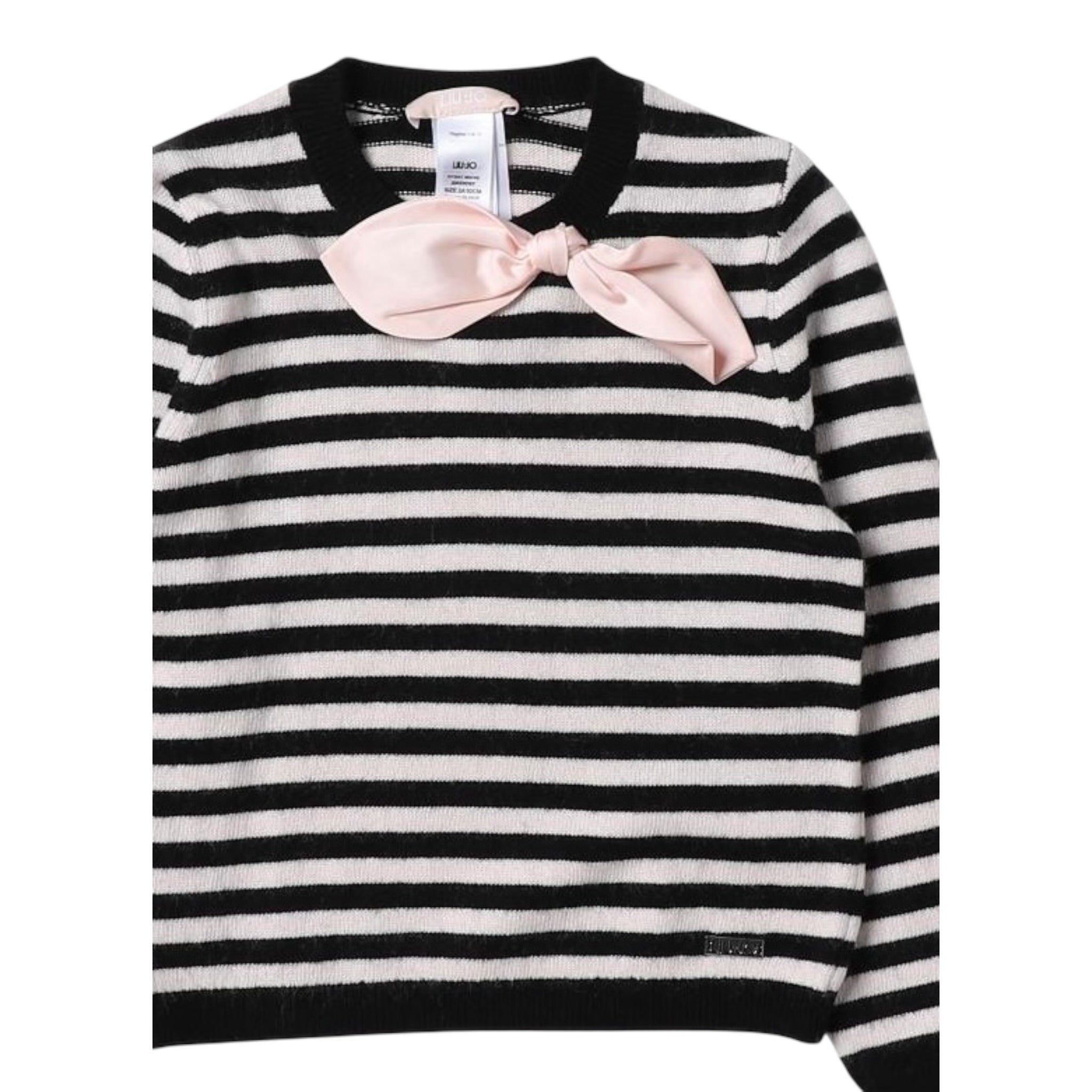 Liu Jo Maglia tinta unita con Fantasia A Righe Panna per Bambina KF3061 PANNA LIU JO 