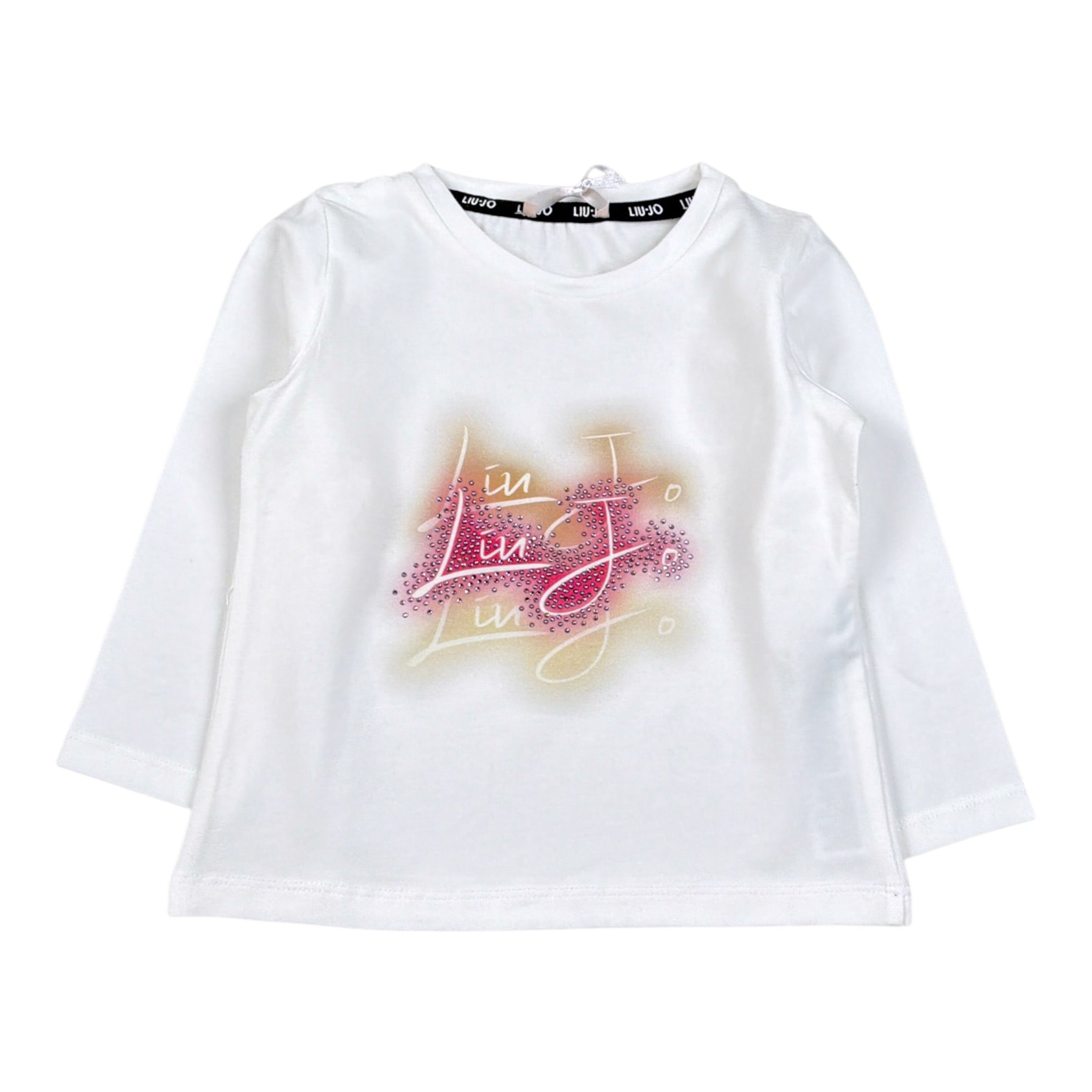 Liu Jo Shirt tinta unita con Stampa Bianco per Neonata KF3106 BIANCO LIU JO 