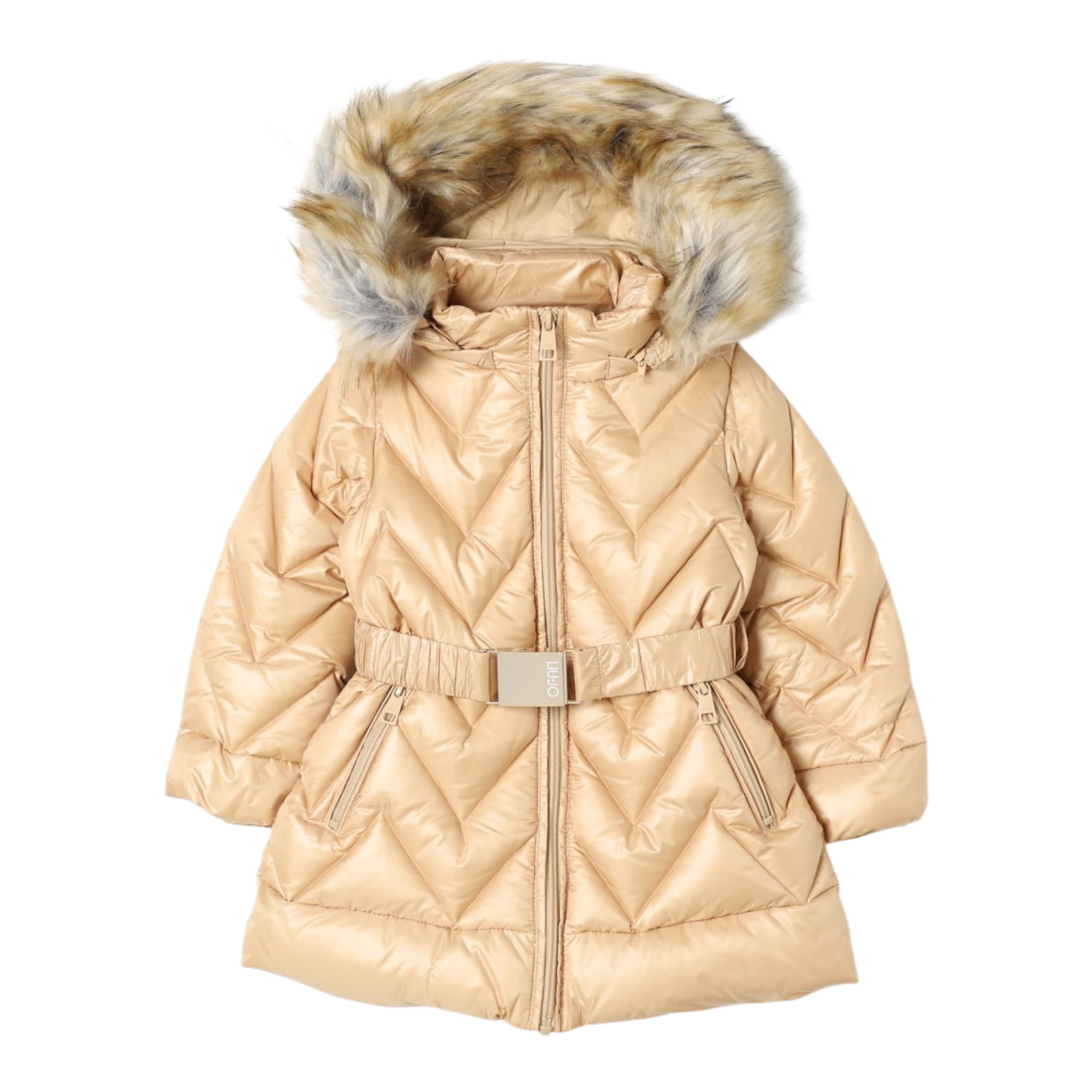 Liu Jo Giubbino tinta unita con Cappuccio Beige per Bambina KF4002 BEIGE LIU JO 