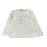 Liu Jo Shirt tinta unita con Stampa Panna per Bambina KF4029 PANNA LIU JO 
