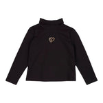 Liu Jo Shirt Collo Alto tinta unita con Logo Nero per Bambina KF4031J NERO LIU JO 