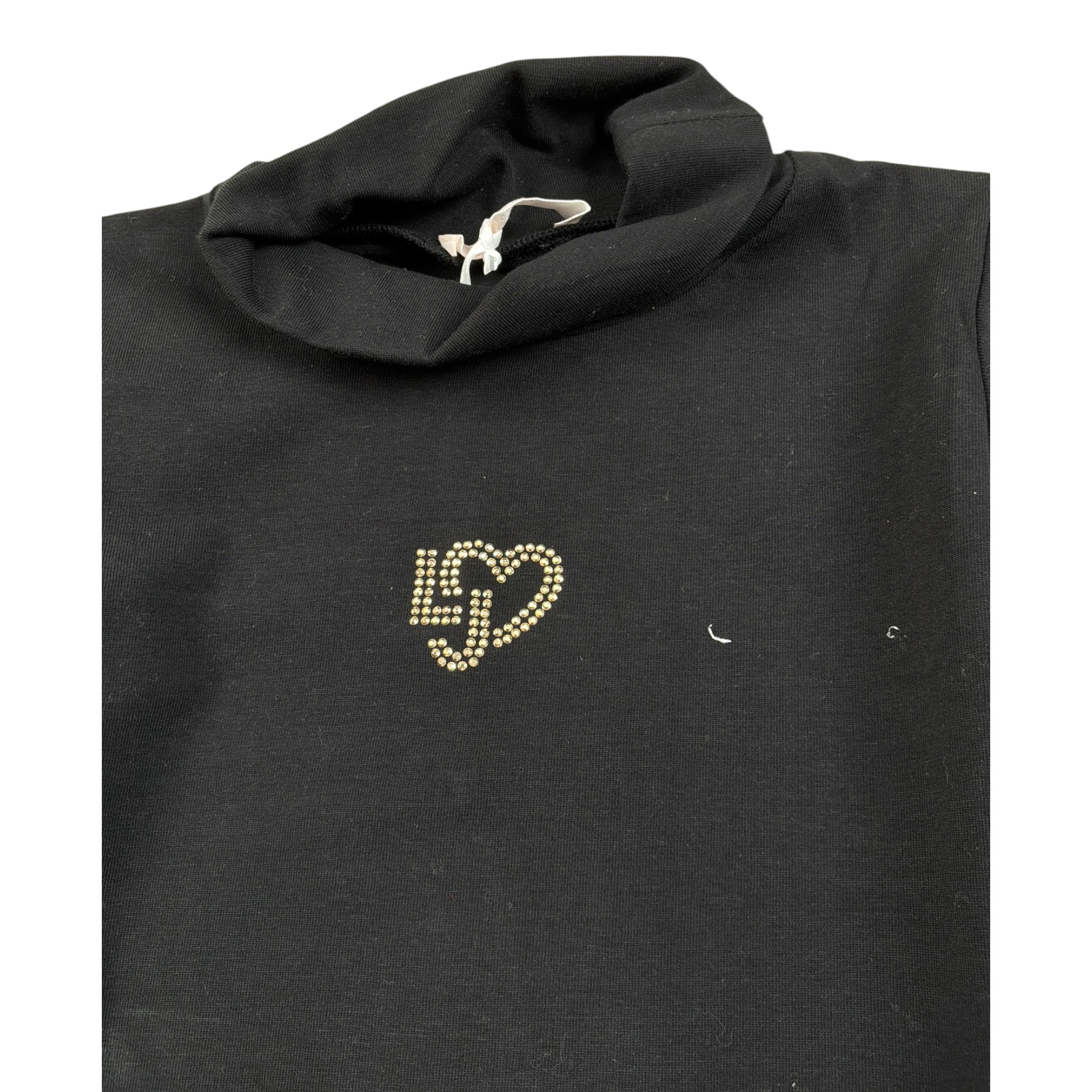Liu Jo Shirt Collo Alto tinta unita con Logo Nero per Neonata KF4031 NERO LIU JO 